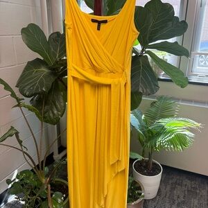 White House Black Market Yellow Asymmetrical Sundress